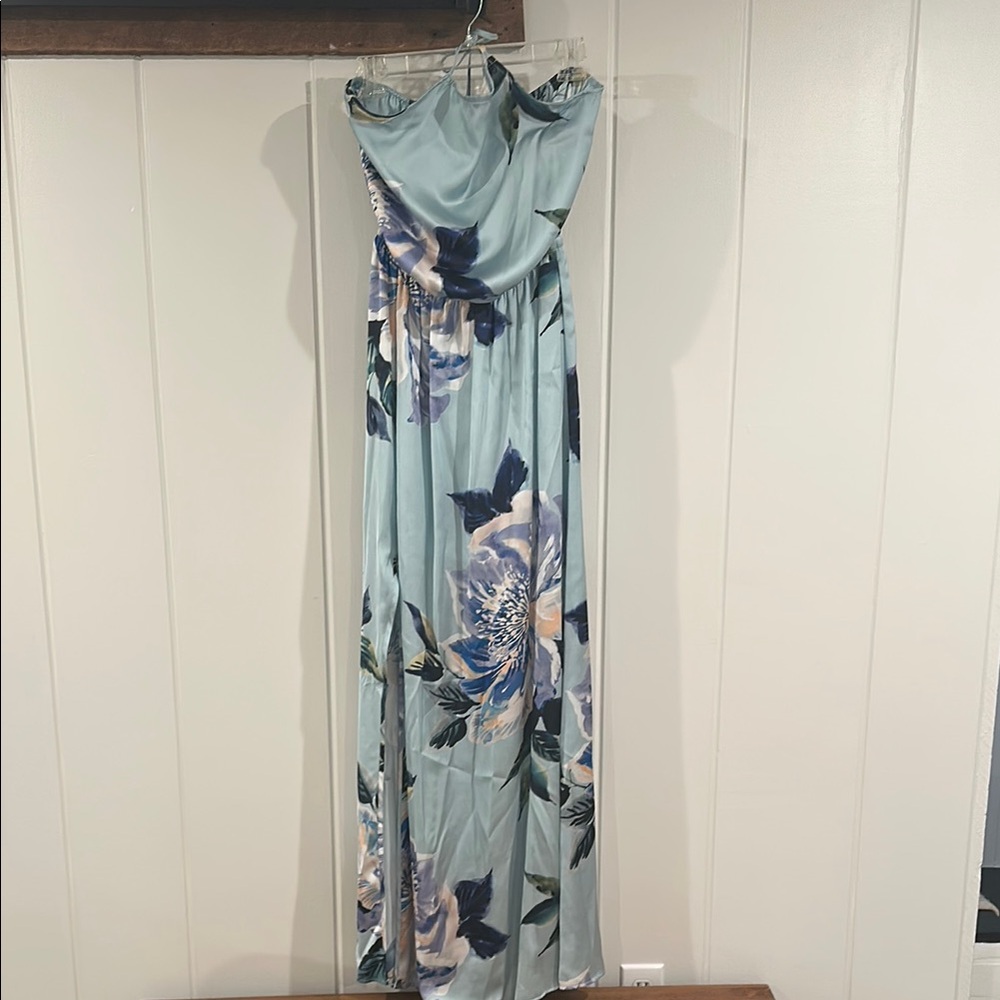 Show Me Your MuMu Blue Floral Halter Dress